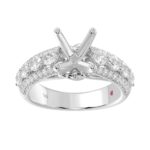 18K WHITE GOLD 4 1/4CT ROUND/OVAL DIAMOND LADIES RING(CENTER STONE MOUNT OVAL DIAMOND 3CT) - Image 2