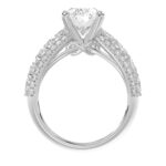 18K WHITE GOLD 4 1/4CT ROUND/OVAL DIAMOND LADIES RING(CENTER STONE MOUNT OVAL DIAMOND 3CT) - Image 5