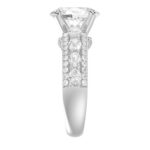 18K WHITE GOLD 4 1/4CT ROUND/OVAL DIAMOND LADIES RING(CENTER STONE MOUNT OVAL DIAMOND 3CT) - Image 6