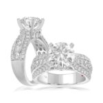 18K WHITE GOLD 4.00CT ROUND DIAMOND SEMI MOUNT LADIES RING (CENTER STONE ROUND DIAMOND 3.00CT)