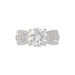 18K WHITE GOLD 4.00CT ROUND DIAMOND SEMI MOUNT LADIES RING (CENTER STONE ROUND DIAMOND 3.00CT) - Image 7