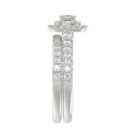 18K WHITE GOLD 7/8CT ROUND/BAGUETTE/PRINCESS DIAMOND LADIES BRIDAL SET(CENTER STONE PRINCESS DIAMOND 1/5CT) - Image 3