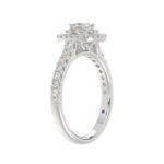 18K WHITE GOLD 7/8CT ROUND/BAGUETTE/PRINCESS DIAMOND LADIES BRIDAL SET(CENTER STONE PRINCESS DIAMOND 1/5CT) - Image 5