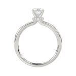 18K WHITE GOLD 7/8CT ROUND/OVAL DIAMOND LADIES RING(CENTER STONE OVAL DIAMOND 3/4 CT) - Image 4