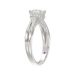 18K WHITE GOLD 7/8CT ROUND/PRINCESS DIAMOND LADIES RING( CENTER STONE PRINCESS DIAMOND 5/8 CT) - Image 2