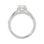 18K WHITE GOLD 7/8CT ROUND/PRINCESS DIAMOND LADIES RING( CENTER STONE PRINCESS DIAMOND 5/8 CT) - Image 4