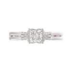 18K WHITE GOLD 7/8CT ROUND/PRINCESS DIAMOND LADIES RING( CENTER STONE PRINCESS DIAMOND 5/8 CT) - Image 6