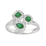 18K WHITE GOLD 7/8CT ROUND/PRINCESS/PEAR DIAMOND LADIES RING