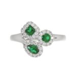 18K WHITE GOLD 7/8CT ROUND/PRINCESS/PEAR DIAMOND LADIES RING - Image 5