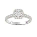 18K WHITE GOLD1 1/3CT ROUND DIAMOND LADIES BRIDAL SET(CENTER STONE ROUND DIAMOND 5/8CT) - Image 6