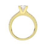 18K YELLOW  GOLD 3/4CT ROUND DIAMOND LADIES SEMI MOUNT BRIDAL SET(CENTER STONE MOUNT PRINCESS DIAMOND 1 3/4CT) - Image 5