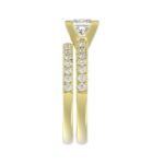 18K YELLOW  GOLD 3/4CT ROUND DIAMOND LADIES SEMI MOUNT BRIDAL SET(CENTER STONE MOUNT PRINCESS DIAMOND 1 3/4CT) - Image 6