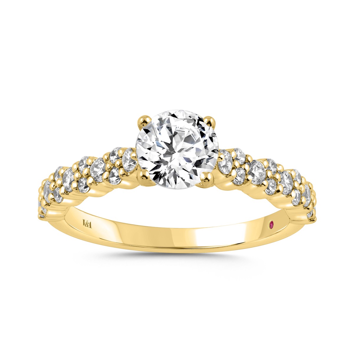 19176791_VA30278Y-AB-1201x1201.jpg 18K YELLOW GOLD 1 1/2CT ROUND DIAMOND SEMI MOUNT LADIES RING (CENTER STONE ROUND DIAMOND 1.00CT) - Image 1