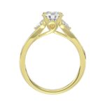 18K YELLOW GOLD 1 1/2CT ROUND/PEAR DIAMOND SEMI MOUNT LADIES RING (CENTER STONE ROUND DIAMOND 1.00CT) - Image 5
