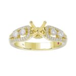 18K YELLOW GOLD 1 1/2CT ROUND/PEAR DIAMOND SEMI MOUNT LADIES RING (CENTER STONE ROUND DIAMOND 1.00CT) - Image 2
