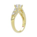18K YELLOW GOLD 1 1/2CT ROUND/PEAR DIAMOND SEMI MOUNT LADIES RING (CENTER STONE ROUND DIAMOND 1.00CT) - Image 3