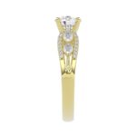 18K YELLOW GOLD 1 1/2CT ROUND/PEAR DIAMOND SEMI MOUNT LADIES RING (CENTER STONE ROUND DIAMOND 1.00CT) - Image 6