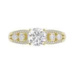 18K YELLOW GOLD 1 1/2CT ROUND/PEAR DIAMOND SEMI MOUNT LADIES RING (CENTER STONE ROUND DIAMOND 1.00CT) - Image 7