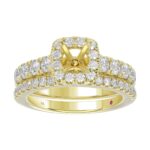 18K YELLOW GOLD 1 1/2CT ROUND/PRINCESS DIAMOND LADIES BRIDAL SET(CENTER STONE PRINCESS DIAMOND 3/4CT) - Image 2