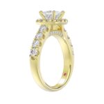 18K YELLOW GOLD 1 1/2CT ROUND/PRINCESS DIAMOND LADIES BRIDAL SET(CENTER STONE PRINCESS DIAMOND 3/4CT) - Image 3