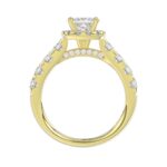 18K YELLOW GOLD 1 1/2CT ROUND/PRINCESS DIAMOND LADIES BRIDAL SET(CENTER STONE PRINCESS DIAMOND 3/4CT) - Image 5