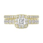 18K YELLOW GOLD 1 1/2CT ROUND/PRINCESS DIAMOND LADIES BRIDAL SET(CENTER STONE PRINCESS DIAMOND 3/4CT) - Image 7