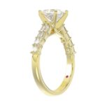 18K YELLOW GOLD 1 1/3CT BAGUETTE/PRINCESS DIAMOND LADIES SEMI MOUNT RING(CENTER STONE PRINCESS DIAMOND 1CT) - Image 3