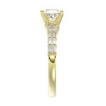 18K YELLOW GOLD 1 1/3CT BAGUETTE/PRINCESS DIAMOND LADIES SEMI MOUNT RING(CENTER STONE PRINCESS DIAMOND 1CT) - Image 6