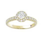 18K YELLOW GOLD 1 1/3CT ROUND DIAMOND LADIES BRIDAL SET(CENTER STONE ROUND DIAMOND 1/2CT) - Image 6