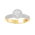 18K YELLOW GOLD 1 1/3CT ROUND DIAMOND LADIES BRIDAL SET(CENTER STONE ROUND DIAMOND 3/4CT) - Image 6