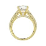 18K YELLOW GOLD 1 1/3CT ROUND DIAMOND LADIES SEMI MOUNT RING(CENTER STONE MOUNT ROUND DIAMOND 3CT) - Image 4