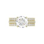 18K YELLOW GOLD 1 1/3CT ROUND DIAMOND LADIES SEMI MOUNT RING(CENTER STONE MOUNT ROUND DIAMOND 3CT) - Image 6