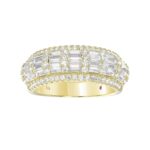 18K YELLOW GOLD 1 1/3CT ROUND/BAGUETTE DIAMOND LADIES BAND