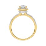 18K YELLOW GOLD 1 1/4 ROUND/PEAR DIAMOND LADIES BRIDAL SET(CENTER STONE PEAR DIAMOND 3/4CT) - Image 2