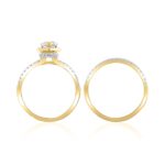 18K YELLOW GOLD 1 1/4 ROUND/PEAR DIAMOND LADIES BRIDAL SET(CENTER STONE PEAR DIAMOND 3/4CT) - Image 3