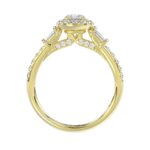 18K YELLOW GOLD 1 1/4CT ROUND/BAGUETTE/OVAL DIAMOND LADIES RING(CENTER STONE OVAL DIAMOND 3/4CT) - Image 3