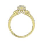 18K YELLOW GOLD 1 1/4CT ROUND/MARQUISE DIAMOND LADIES RING(CENTER STONE MARQUISE DIAMOND 3/4CT) - Image 4