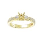 18K YELLOW GOLD 1 1/4CT ROUND/PEAR/OVAL DIAMOND SEMI MOUNT LADIES RING (CENTER STONE OVAL DIAMOND 1.00CT) - Image 2