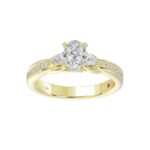 18K YELLOW GOLD 1 1/4CT ROUND/PEAR/OVAL DIAMOND SEMI MOUNT LADIES RING (CENTER STONE OVAL DIAMOND 1.00CT) - Image 4