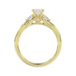 18K YELLOW GOLD 1 1/4CT ROUND/PEAR/OVAL DIAMOND SEMI MOUNT LADIES RING (CENTER STONE OVAL DIAMOND 1.00CT) - Image 5