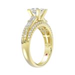 18K YELLOW GOLD 1 3/4CT ROUND/EMERALD/BAGUETTE/PRINCESS DIAMOND SEMI MOUNT LADIES RING  (CENTER STONE PRINCESS DIAMOND 1.00CT) - Image 3