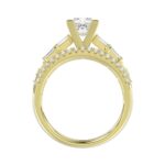18K YELLOW GOLD 1 3/4CT ROUND/EMERALD/BAGUETTE/PRINCESS DIAMOND SEMI MOUNT LADIES RING  (CENTER STONE PRINCESS DIAMOND 1.00CT) - Image 5