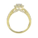 18K YELLOW GOLD 1 3/4CT ROUND/MARQUISE DIAMOND LADIES RING(CENTER STONE MARQUISE DIAMOND 1CT) - Image 3