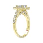 18K YELLOW GOLD 1 3/4CT ROUND/MARQUISE DIAMOND LADIES RING(CENTER STONE MARQUISE DIAMOND 1CT) - Image 4