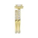 18K YELLOW GOLD 1 5/8CT ROUND/PRINCESS DIAMOND LADIES BRIDAL SET(CENTER STONE PRINCESS DIAMOND 3/4CT) - Image 3