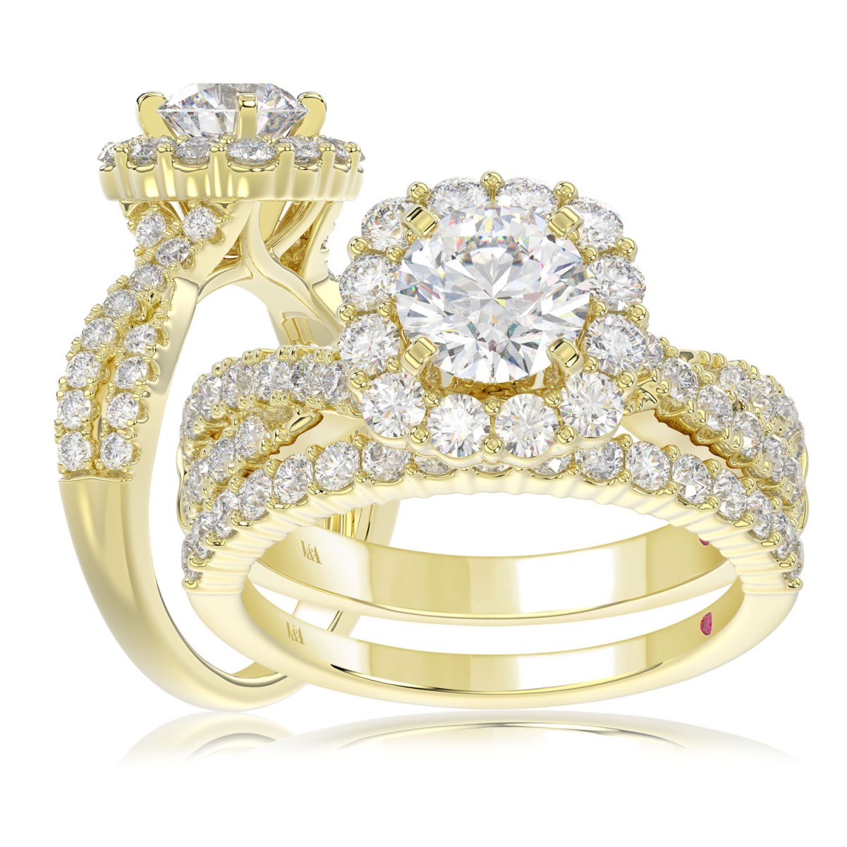 19176843_VA30222Y-AB-1201x1201.jpg 18K YELLOW GOLD 1.00CT ROUND DIAMOND LADIES RING (CENTER STONE ROUND DIAMOND 1.00CT) - Image 1