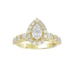 18K YELLOW GOLD 1.00CT ROUND DIAMOND SEMI MOUNT LADIES RING (CENTER STONE PEAR DIAMOND 1.00CT) - Image 2