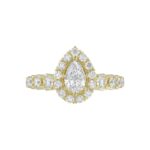18K YELLOW GOLD 1.00CT ROUND DIAMOND SEMI MOUNT LADIES RING (CENTER STONE PEAR DIAMOND 1.00CT) - Image 4