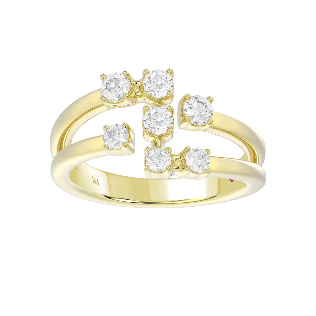 19176862_VA25528Y-1201x1201.jpg 18K YELLOW GOLD 1/2CT ROUND DIAMOND LADIES RING - Image 1