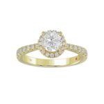 18K YELLOW GOLD 1/2CT ROUND DIAMOND LADIES SEMI MOUNT RING(CENTER STONE MOUNT ROUND DIAMOND 1CT) - Image 2